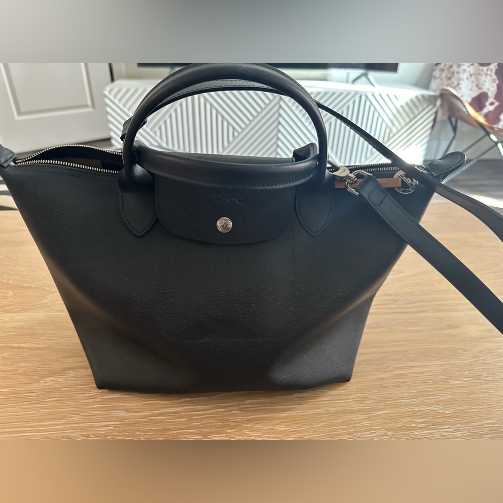 Longchamp Navy Top Handle - medium